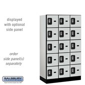 12" Wide Five Tier Box Style Designer Wood Locker - 3 Wide - 5 Feet High - 21 Inches Deep - Resettable Combination Locks