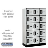 12" Wide Five Tier Box Style Designer Wood Locker - 3 Wide - 5 Feet High - 18 Inches Deep - Electronic Locks