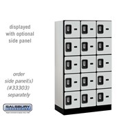 12" Wide Five Tier Box Style Designer Wood Locker - 3 Wide - 5 Feet High - 18 Inches Deep - Resettable Combination Locks