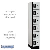 12" Wide Six Tier Box Style Designer Wood Locker - 1 Wide - 6 Feet High - 15 Inches Deep - Resettable Combination Locks