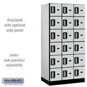 12" Wide Six Tier Box Style Designer Wood Locker - 3 Wide - 6 Feet High - 21 Inches Deep - Electronic Locks