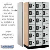 12" Wide Six Tier Box Style Designer Wood Locker - 3 Wide - 6 Feet High - 21 Inches Deep - Resettable Combination Locks