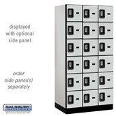 12" Wide Six Tier Box Style Designer Wood Locker - 3 Wide - 6 Feet High - 15 Inches Deep - Resettable Combination Locks