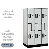12" Wide Double Tier 'S' Style Designer Wood Locker - 3 Wide - 5 Feet High - 21 Inches Deep - Electronic Locks