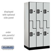 12" Wide Double Tier 'S' Style Designer Wood Locker - 3 Wide - 6 Feet High - 15 Inches Deep - Electronic Locks