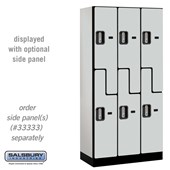 12" Wide Double Tier 'S' Style Designer Wood Locker - 3 Wide - 6 Feet High - 18 Inches Deep - Electronic Locks