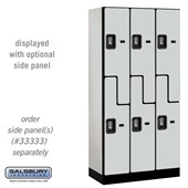 12" Wide Double Tier 'S' Style Designer Wood Locker - 3 Wide - 6 Feet High - 18 Inches Deep - Resettable Combination Locks