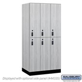 12" Wide Premier Wood Locker - Double Tier - 3 Wide - 6 Feet High - 21" Deep - Resettable Combination Locks