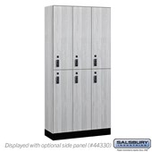 12" Wide Premier Wood Locker - Double Tier - 3 Wide - 6 Feet High - 15" Deep - Resettable Combination Locks
