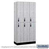 12" Wide Premier Wood Locker - Double Tier - 3 Wide - 6 Feet High - 18" Deep - Resettable Combination Locks