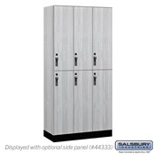 12" Wide Premier Wood Locker - Double Tier - 3 Wide - 6 Feet High - 18" Deep - Hasps