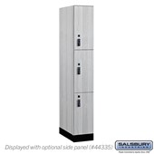 12" Wide Premier Wood Locker - Triple Tier - 1 Wide - 6 Feet High - 21" Deep - Resettable Combination Locks
