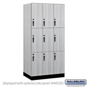 12" Wide Premier Wood Locker - Triple Tier - 3 Wide - 6 Feet High - 21" Deep - Hasps