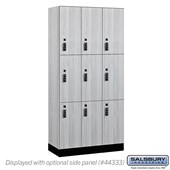 12" Wide Premier Wood Locker - Triple Tier - 3 Wide - 6 Feet High - 18" Deep - Resettable Combination Locks