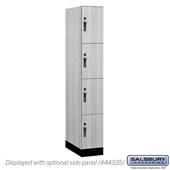 12" Wide Premier Wood Locker - Four Tier - 1 Wide - 6 Feet High - 21" Deep - Hasps