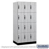 12" Wide Premier Wood Locker - Four Tier - 3 Wide - 6 Feet High - 21" Deep - Hasps