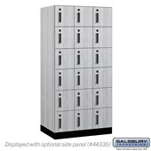 12" Wide Premier Wood Locker - Six Tier Box Style - 3 Wide - 6 Feet High - 21" Deep - Electronic Locks