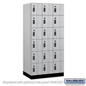 12" Wide Premier Wood Locker - Six Tier Box Style - 3 Wide - 6 Feet High - 21" Deep - Resettable Combination Locks