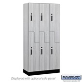 12" Wide Premier Wood Locker-Double Tier 'S' Style-3 Wide-6 Feet High-21" Deep-Electronic Locks
