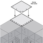 Flat Top Filler - Corner -for Open Access and Gear 24" Deep Metal Lockers