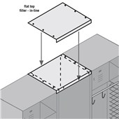 Flat Top Filler - In Line - 24" Wide - for Open Access and Gear 18" Deep Metal Lockers