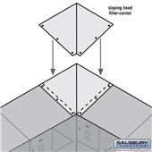 Sloping Hood Filler - Corner - for Open Access and Gear 24" Deep Metal Lockers