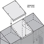 Sloping Hood Filler - In Line - 24" Wide - for Open Access and Gear 18" Deep Metal Lockers