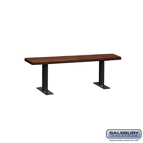 Wood Locker Bench - 60 Inches - 9.5 Inches Deep - Dark Finish